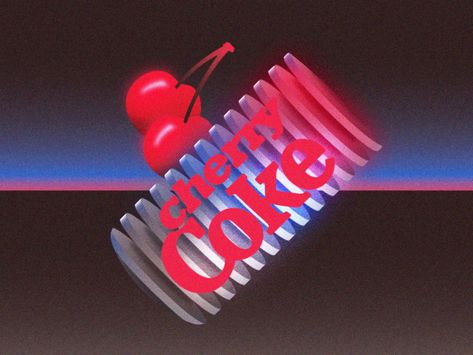 Loved the cherry coke ads and can design from back then.    Day | 8 80s Graphic Design Typography, 80s Design Aesthetic, 80s Design Graphic, Graphic Design Trends 2024, 1980s Graphic Design, 80s Graphic Design, 80s Graphics, 90s Graphic Design, Coke Ad