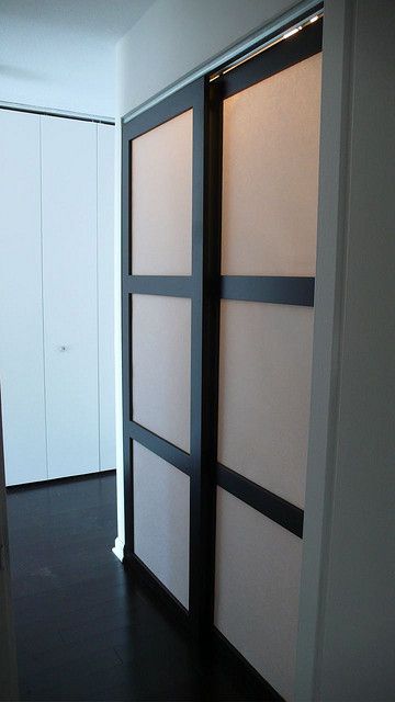 Bypass+Closet+Doors | Custom Made Sliding Shoji Closet Doors with Synskin Panels | Flickr ... Shoji Closet Doors, Closet Doors Diy, Bypass Closet Door, Bypass Closet Doors, Closet Door Ideas, Modern Closet Doors, Glass Closet Doors, Bedroom Closet Doors, Doors Diy