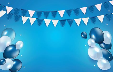 Glossy Happy Birthday Balloons Background Vector Illustration Birthday Tarpaulin Background, Blue Birthday Themes, Bday Background, Birthday Tarpaulin Design, Happy Birthday Illustration, Birthday Background Design, Unicorn Birthday Cards, Happy Birthday Boy, Birthday Banner Background