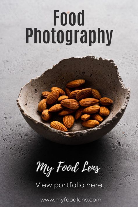 Looking for food photography and food styling inspiration? Explore the food photo gallery of professional food photographer and stylist Dyutima Jha of My Food lens. You can also learn Food photography tips and tricks by listening to our podcast. Follow the link to learn more.nuts bowl photography | almonds photography | almonds photography food styling | nuts photography | nuts photography styling | nuts photography ideas | nuts photography beautiful Almonds Photography, Nuts Photography, Bowl Photography, Candy Photography, Photography Food Styling, Photography Tips And Tricks, Candied Almonds, Food Photoshoot, Modern Food