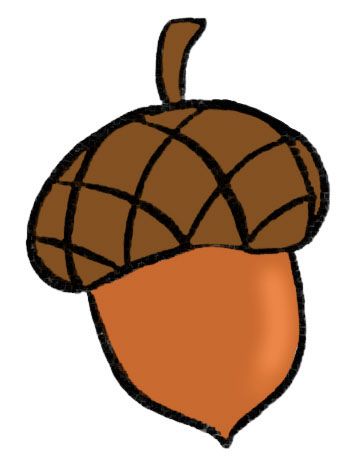 How To Draw An Acorn, Autumn Easy Drawings, Fall Sketches Easy, Easy Autumn Drawings, Acorn Drawing Simple, Autumn Drawing Ideas Easy, Cute Autumn Drawings, Acorns Drawing, Autumn Drawing Easy