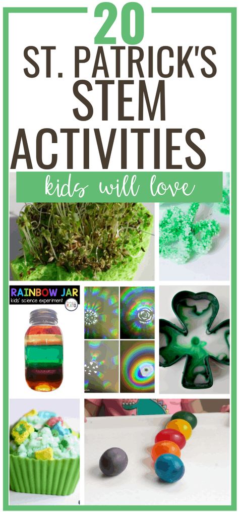 St Patricks Activities, Spring Stem, Spring Science, Stem Activities For Kids, Holiday Stem, Fun Stem Activities, St Patrick's Day Activities, Science Concepts, March Crafts