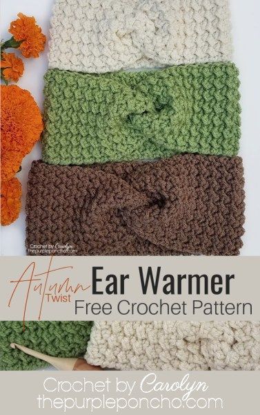 Crochet Ear Warmer Free Pattern, Crocheted Headbands, Crochet Ear Warmer Pattern, Crochet Headband Free, Easy Crochet Headbands, Crochet Headband Pattern Free, Fall Festivals, Crochet Twist, Crochet Hat Free