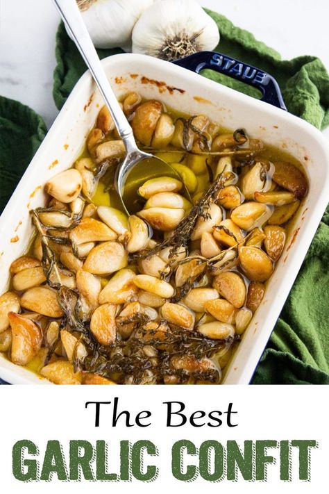 Confit Recipes, Garlic Confit, Baked Garlic, Garlic Recipes, Roasted Garlic, So Delicious, Easy Cooking, Appetizer Snacks, Appetizer Recipes