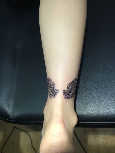 A pair of eagle wings Wings Tattoo On Leg, Angel Wing Ankle Tattoo, Angel Wing Tattoo, Alas Tattoo, Tattoo On Leg, Ankle Tattoos For Women, Anklet Tattoos, Foot Tattoos For Women, Angel Wings Tattoo