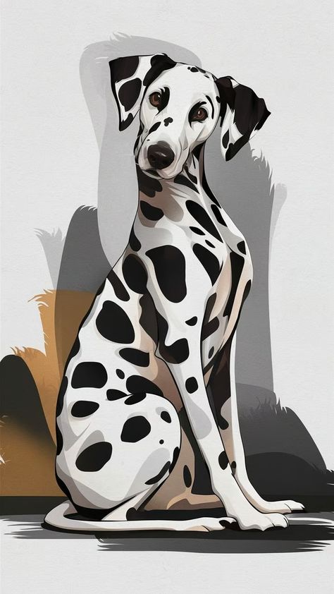 A Minimalistic Modern Abstract Art PiecePrint Ready To Enhance The Look Of Your Walls" ITS A HIGH QUALITY, DOWNLOADABLE FILE OF HANDMADE ART READY TO PRINT IN ANY REQUIRED SIZE. "THIS PRODUCT IS A DIGITAL PRINT &AFTER THE CHECKOUT PROCESS IS COMPLETE... Dalmatian Art Illustrations, Dog Painting Ideas, Dalmatian Painting, Dalmatian Art, Sally Muir, Dog Line Art, Contour Lines, Dog Line, Horse Illustration