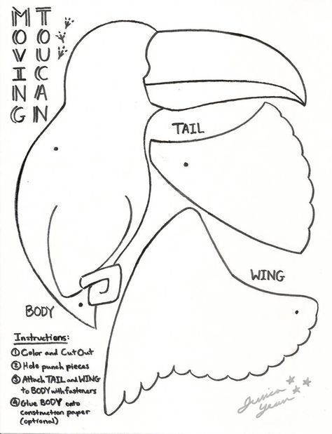 Toucan by JessicaYean on DeviantArt Toucan Craft, Rainforest Crafts, Rainforest Activities, Jungle Crafts, Rainforest Birds, Template Drawing, Toucan Art, Rainforest Theme, Theme Carnaval