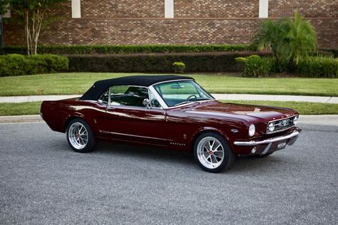 1970s Muscle Cars, 1966 Ford Mustang Convertible Cherry Red, 1967 Mustang Convertible, Vintage Car Interior, Burgundy Car, 1966 Mustang Gt, Mustang Vintage, Vintage Convertible, Mustang Gt Convertible