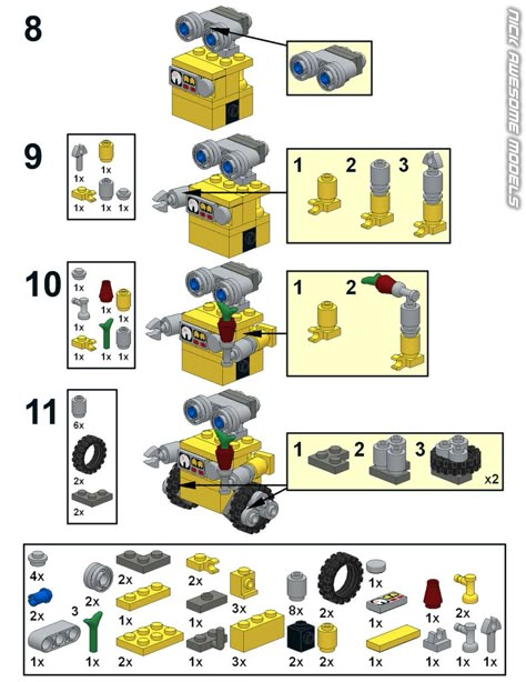 Explore msx_80's photos on Flickr. msx_80 has uploaded 160 photos to Flickr. Lego Wall E, Lego Blueprint, Minecraft Lego, Instructions Lego, Lego Challenge, Lego Wall, Lego Building Instructions, Lego Diy, Lego Activities