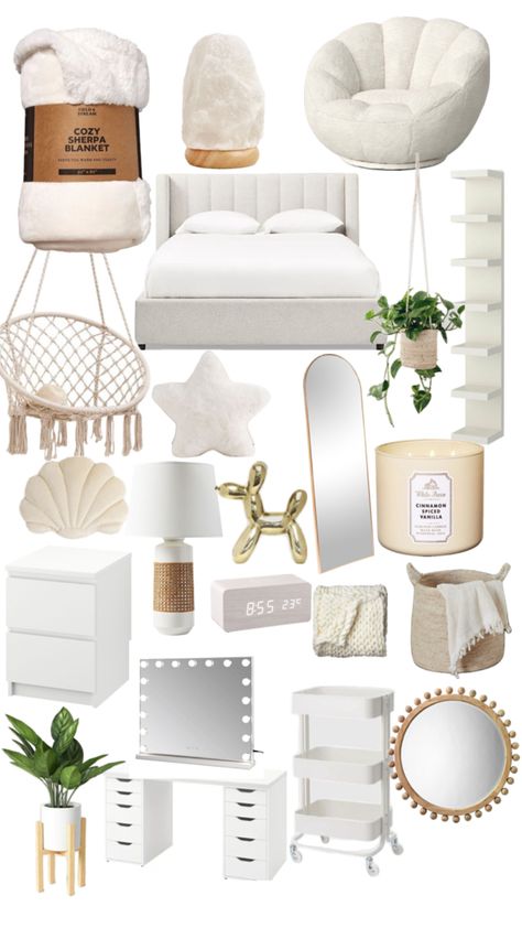 Room Basic Decor, Cute Bedroom Furniture For Teens, Cute Modern Rooms, Light Colored Room Ideas, New Room Inspiration, Cute Calm Room Ideas, Room Decor White Aesthetic, Bedroom Ideas Women In 30s, Wishlist Ideas Room Decor