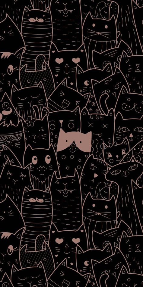 Doodle Cat Wallpaper, Backgrand Wallpaper For Phone, Wallpaper Iphone Cat Cute, Phone Backgrounds Cat, Cat Homescreen Wallpaper, Cartoon Cat Wallpaper Iphone, Simple Phone Wallpaper Pattern, Cat Lockscreen Aesthetic, Phone Wallpaper Patterns Aesthetic