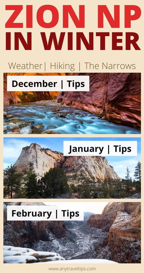 Zion Packing List Fall, Zion Hiking Outfit, Zion In Winter, Zion National Park Tips, Zion National Park In Winter, Zion National Park Winter, Vegas In February Outfits, Vegas In February, 2 Days In Zion National Park