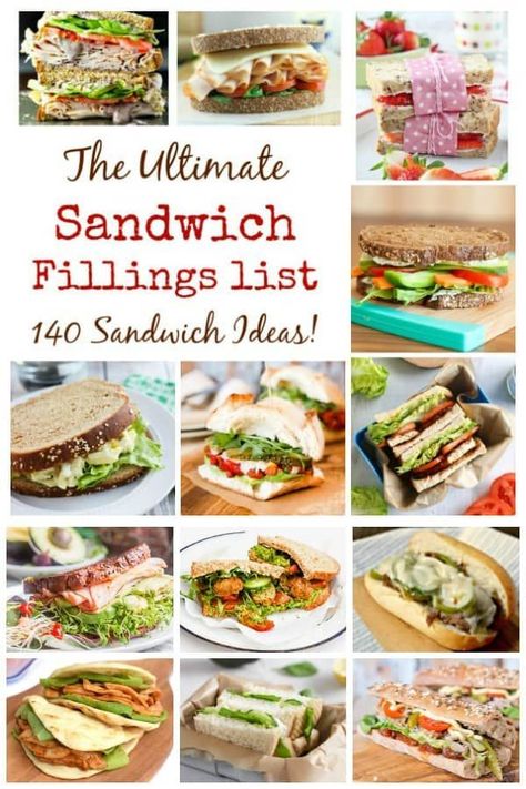 Click here for over 140 sandwich filling ideas for packed lunches - sandwiches will never be boring again! #sandwich #sandwiches #lunchbox #lunchideas #lunchboxideas #lunch #food #recipes #lunchtime #backtoschool Lunches Sandwiches, Ultimate Sandwich, Sandwich Fillers, Roast Beef Sandwich, Best Sandwich Recipes, Healthy Sandwich Recipes, Sandwich Wrap, Cold Sandwiches, Sandwich Bar