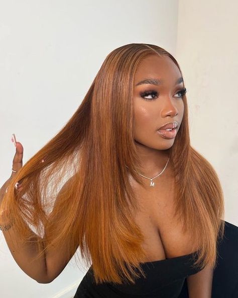 Framed Layers, Affordable Human Hair Wigs, Layer Cut, Frontal Wig Hairstyles, Ginger Hair Color, Glueless Wigs, Frontal Hairstyles, Dope Hairstyles, Front Lace Wigs Human Hair