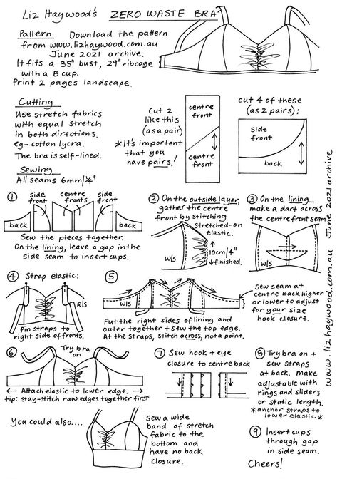 Bra Sewing Tutorial, Waste Clothing, Old Bras, Zero Waste Fashion, Bra Sewing, Bra Making, Adaptive Clothing, Bra Pattern, Sewing Tutorials Free