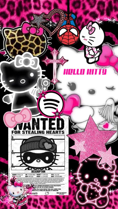 Hello kitty, pink, Y2K, 2000s, black, bows Y2k Hello Kitty Wallpaper, Pink Y2k Wallpaper, Hello Kitty Y2k, Y2k Hello Kitty, 2000s Pink, Stolen Heart, Y2k Wallpaper, Hello Kitty Pink, Pink Y2k