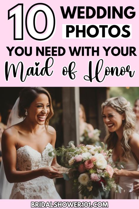 10 Wedding Photos You Need With Your Maid of Honor Maid Of Honor Stand Out, Maid Of Honor Long Hair Styles, Bride And Maid Of Honor Photo Ideas, Bride Maid Of Honor Photos, Bride And Matron Of Honor Pictures, Maid Of Honor Bride Pictures, Maid Of Honor Photo Ideas, Bride And Maid Of Honor Pictures, Maid Of Honor Photos