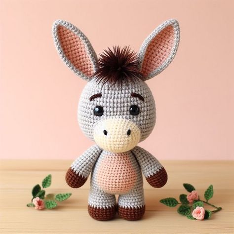 Free Crochet Oliver The Donkey Amigurumi Pattern Crochet Donkey Lovey Free Pattern, Free Donkey Crochet Pattern, Donkey Crochet Pattern Free, Crochet Donkey Free Pattern, Donkey Amigurumi, Crochet Donkey, Do Crafts, Crochet Backpack Pattern, Crochet Ornament Patterns