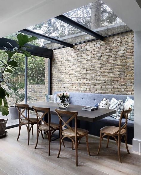 Contemporary Victorian Interiors, Dining Room London, Contemporary Victorian, Conservatory Kitchen, Kitchen Extensions, Victorian Interior Design, Skylight Kitchen, Maida Vale, Vintage Book Art