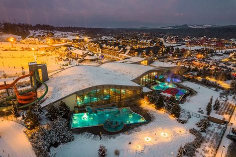 Bania Thermal Bath in Bialka, Zakopane Poland Zakopane Poland, Thermal Baths, Thermal Spa, Thermal Bath, Spa Offers, Tourist Attraction, Europe Travel, Travel Guide, Poland