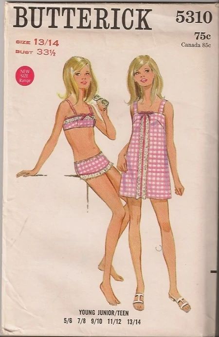 Vintage Beachwear, 60’s Fashion, 60s 70s Fashion, 60s And 70s Fashion, Dress Making Patterns, Fashion Figures, Vintage Wardrobe, Fashion Sewing Pattern, Moda Vintage