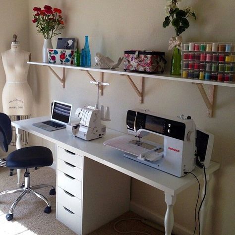 Sewing Room Inspiration, Sewing Room Storage, Sewing Spaces, Sewing Room Design, Craft Room Design, Sewing Room Organization, Craft Room Storage, Craft Room Office, My Sewing Room