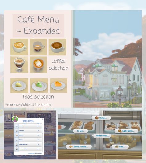 sims 4 cc ✨ Sims 4 Cafe Cc, Sims Cafe, Sims 4 Cafe, Matcha Cafe, Clothes Cc, Sims 4 Cas Mods, Sims Packs, Tumblr Sims 4, Sims 4 Cc Folder