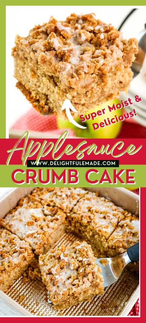 Applesauce Crumb Cake Applesauce Cobbler Recipe, Applesauce Desserts Easy, Applesauce Chocolate Chip Cake, Cake Using Applesauce, Pumpkin Applesauce Cake, Things To Do With Applesauce, Desserts With Applesauce, Applesauce Cake Easy, Healthy Applesauce Cake