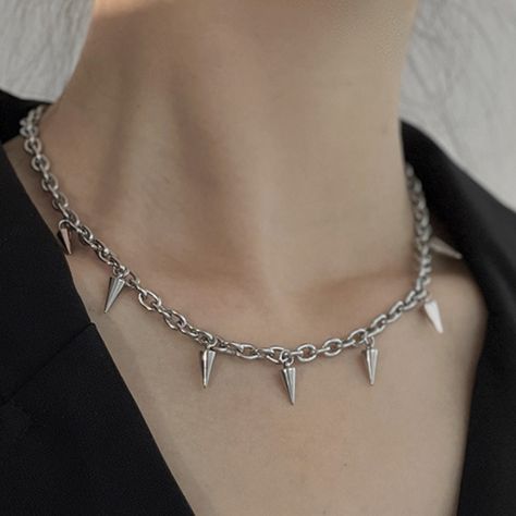 Faster shipping. Better service Moda Hip Hop, Edgy Accessories, Gothic Chokers, Spike Necklace, Black Choker Necklace, Mens Jewelry Necklace, Estilo Punk, Steel Necklace, Girls Jewelry