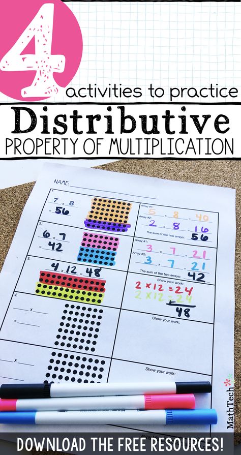 Multiplication Distributive Property, Distributive Property Anchor Chart 3rd, 3rd Grade Distributive Property, Associative Property Of Multiplication Activities, Multiplication Properties 3rd Grade, Communitive Property Multiplication, Distributive Property Of Multiplication 3rd Grade, Properties Of Multiplication 3rd Grade, Distributive Property Anchor Chart