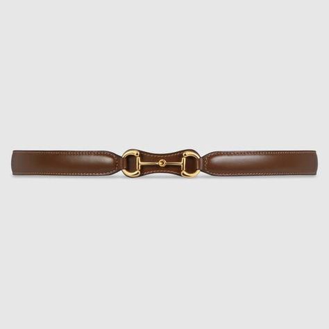 Shop the Brown Smooth Leather Belt With Horsebit at GUCCI.COM. Enjoy Free Shipping and Complimentary Gift Wrapping. Gucci Belt Women, Wide Leather Belts, Women In Black And White, Leather Belts For Women, Gucci Belt Sizes, Gucci Leather Belt, Belt Gucci, Wishlist Shoes, Wide Belts For Women