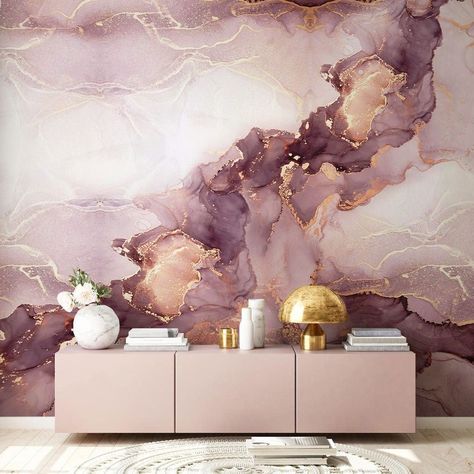 Home Decor Majestic Marble Mural Wall Stylish Ideas Marble Wall Design, Marble Architecture, Pink Marble Wallpaper, Murs Roses, Marble Wall Mural, Wall Style, Wallpaper Uk, Modern Art Decor, Salon Interior Design