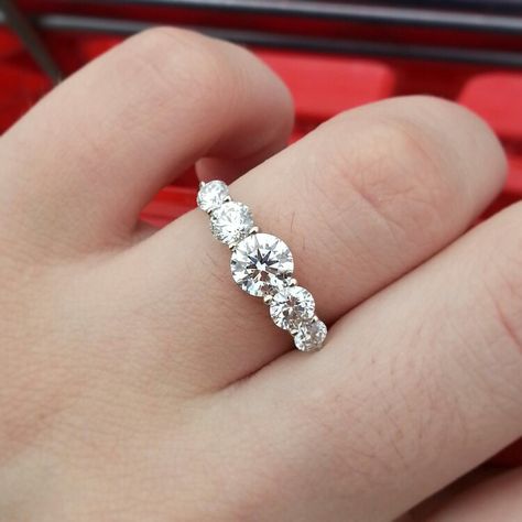 James Allen graduated 5 stone engagement ring. Graduated Side Stone Engagement Ring, 5 Stone Ring Settings, Engagement Ring 5 Stone, 5 Stone Engagement Rings, Diamon Rings, 5 Stone Engagement Ring, Yellow Diamond Wedding Rings, Five Stone Engagement Ring, Tube Setting