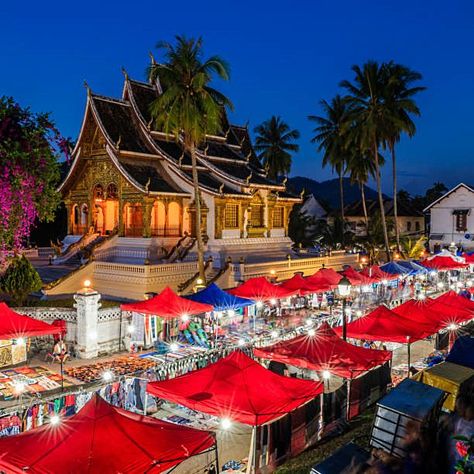 Night Market, Luang Prabang, Laos Luang Prabang Laos, Luang Prabang, Night Market, Dream Destinations, Laos, Marketing, House Styles, Travel, Home Decor