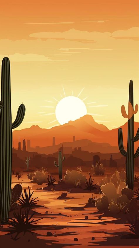 Discover the serene beauty of an evening sky with the "Evening Echo, Cacti Silhouettes Whispering in Sunset" artwork. The striking contrast of cacti silhouettes against the vibrant sunset hues creates a mesmerizing scene. Bring a touch of nature's tranquility into your space with this stunning piece. #evening #echo #cacti #sunset #silhouettes #artwork #nature #tranquility #homedecor Cactus Silhouette, Desert Aesthetic, Sunset Hues, Sunset Artwork, 2160x3840 Wallpaper, Watercolor Sunset, Desert Sunset, Pixel Art Pattern, Evening Sky