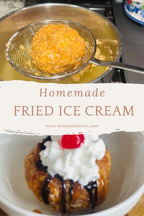 National Ice Cream For Breakfast Day, How To Make Deep Fried Ice Cream, Fried Ice Cream Balls, Great Dessert Recipes, Fried Ice Cream Recipe Easy, Fried Ice Cream Cake, Fried Ice Cream Dessert, Deep Fried Ice Cream, Mexican Fried Ice Cream