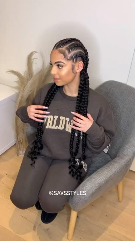 Cornrows Braids For Black Women, Two Braid Hairstyles, Big Box Braids Hairstyles, Feed In Braids Hairstyles, Feed In Braids, Box Braids Hairstyles For Black Women, Braided Cornrow Hairstyles, Cute Box Braids Hairstyles, Braids Hairstyles Pictures