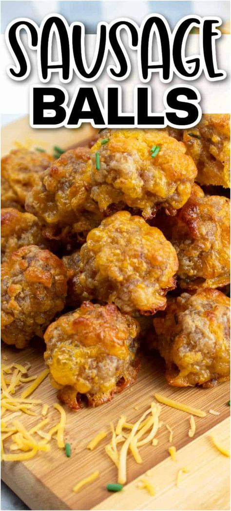 Easy Sausage Balls Recipes, Bisquick Sausage, Sausage Balls Bisquick, Sausage Cheese Balls, Homemade Bisquick, Sausage Balls Recipe, Best Sausage, Sausage Bake, Bisquick Recipes