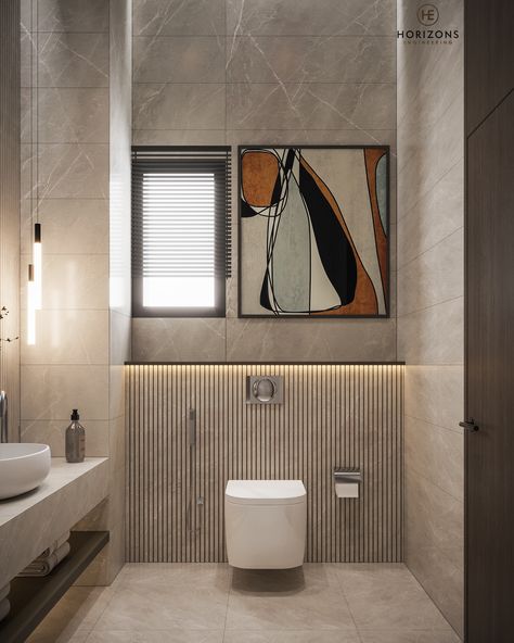 Master Bedroom on Behance Wc Back Wall Design, Hotel Room Toilet Design, Ledge Wall Toilet Design, Master Toilet Room Ideas, Wc Wall Design, Toilet Tile Design, Toilet Interior Design Modern, Master Toilet Design Modern, Powder Toilet Design