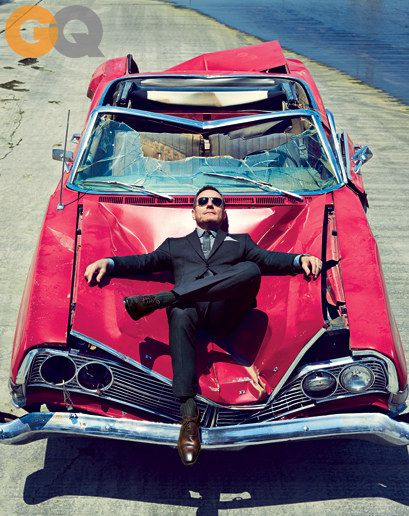 copilot style wear it now 201308 bryan cranston gq magazine august 2013 04 Car Poses, Bryan Cranston, Like A Lion, What To Wear Today, Walter White, Rock N’roll, Red Car, Car Guys, Best Tv Shows