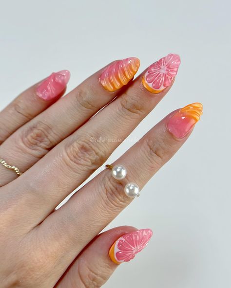 Grapefruit Nails, Send Me A Message, Place Your Order, Nail Artist, Send Me, Grapefruit, Cute Nails, Press On Nails, Nail Inspo