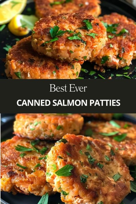 Canned Salmon Patties (Best Ever) Can Salmon Cakes, Salmon Patties Recipe Canned With Bread Crumbs, Salmon Patties With Bread Crumbs, Salmon Patties From Canned Salmon, Salmon Patties With Canned Salmon, Best Salmon Patties Recipe, Salmon Patty Recipes Canned, Can Salmon Patties Recipe, Best Salmon Patties Ever