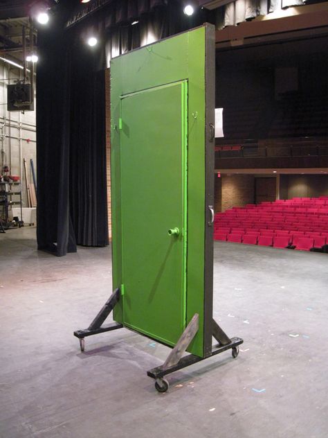 Stage Door Prop Set Design, Theater Flats How To Build, Free Standing Door Prop Diy, Door Prop For Stage, Teather Stage, Stage Set Design Theatre, Free Standing Door, Theatre Doors, Door Building