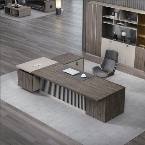 Winston Desk | Presterior Desk Luxury, Manager Desk, Luxury Office Furniture, L Shaped Executive Desk, Office Table Design, Office Interior Design Modern, Modern Office Interiors, Executive Office Desk, Modern Office Desk