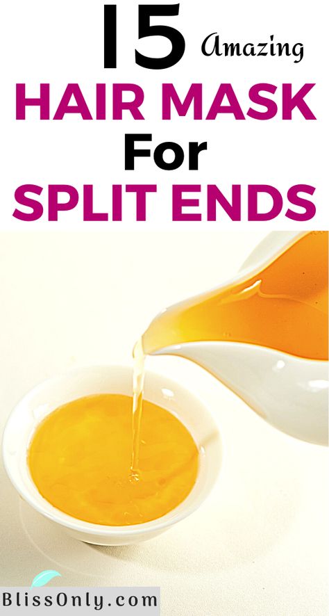 Hair Mask For Split Ends, Mask For Split Ends, Split End Hair Mask, Best Diy Hair Mask, Hair Masks For Dry Damaged Hair, Split Ends Repair, Damaged Hair Diy, Damaged Curly Hair, Overnight Hair Mask