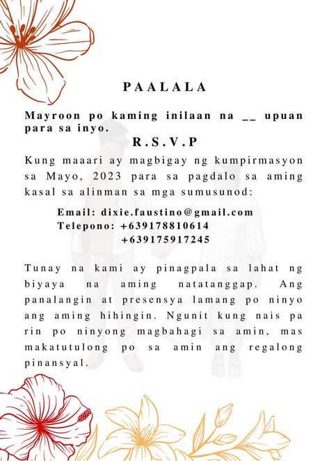 WEDDING INVITATION Filipino Wedding Invitation Sample, Filipino Wedding Invitation, Wedding Invitation List, Wedding Invitation Layout, Filipiniana Wedding Theme, Attire Guide, Wedding Motif, Filipiniana Wedding, Sunrise Wedding