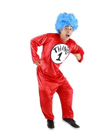 Dr Seuss Thing 1 and 2 Adult Costume Thing 2 Costume, Easy Homemade Halloween Costumes, Partner Costumes, 2 Halloween Costumes, Plus Size Costume, Plus Size Halloween Costume, Childhood Stories, Homemade Halloween Costumes, Fancy Dress Up