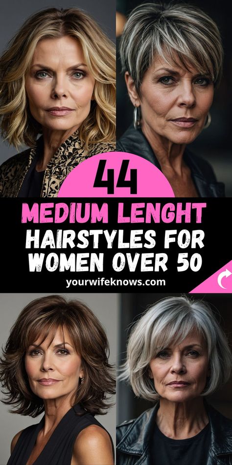 42 Inspiring Mid-Length Haircuts with Bangs for Every Face Shape and Style Shoulder Length Layered, Medium Haircuts, Long Layered Haircuts, Midlength Haircuts, Shoulder Length Hair Cuts, Round Face Haircuts, Hairstyles Over 50, Haircut For Thick Hair, Medium Length Hair