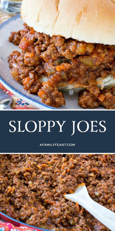 Sloppy Joes are a delicious sandwich made with ground beef in a sweet and spicy tomato sauce. Don’t forget the napkins! Best Sloppy Joe Recipe, Sloppy Joe Recipe, Whole30 Dinner, Cheese Dinner, Homemade Sloppy Joes, Joe Recipe, Sloppy Joes Recipe, Sloppy Joe, Recipes Quick