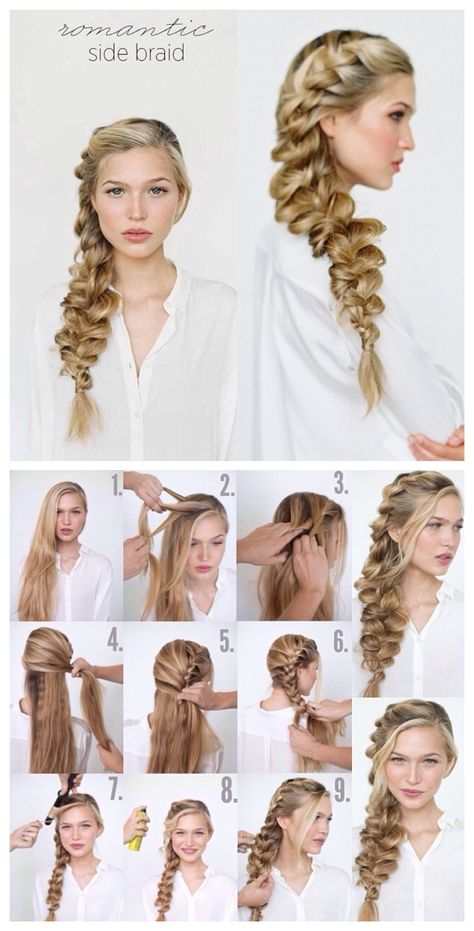 Side Braid Formal Hair, Romantic Side Braid Wedding, Side Braided Hairstyles For Wedding, Sideways Braid Hairstyles, Prom Braid Hairstyles To The Side, Bride Side Braid Hairstyles, Long Romantic Hairstyles, Bridal Side Braids For Long Hair, Bridesmaid Hairstyles Side Braid